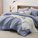 Bedsure King Size Comforter Set - Navy Blue Soft Bedding for All Seasons, Cationic Dyed Bed Set, 3 Pieces, 1 King Size Comforter (104"x90") and 2 Pillow Shams (20"x36"+2")