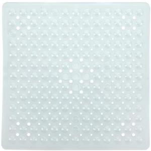 SlipX Solutions Essential Square Shower Mat, 21"x21", Grippy Textured Surface, 25% Stronger Suction Cups, Non-Slip Shower Floor Mat for Bathers of All Ages, Fits Standard Shower Stalls & Tubs, Clear