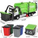 Toddlers Garbage Truck Toys Kids Trash Truck Toy Set Medium Size Alloy Inertia Driving Simulation Model Sound and Light