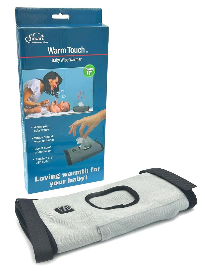 Jokari Adjustable Portable Baby Wipes Warmer Wrap. USB Rechargeable Multiple Heat Settings for Gentle Warmth. On the Go Heater Fits Most Diaper Bags for Easy Storage and Travel with Babies or Toddlers