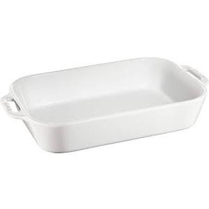 STAUB Ceramics Rectangular Baking Dish Set, 1pc, White, 8 x 7