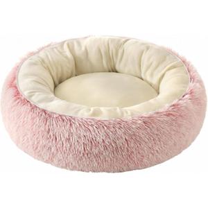 Calming Donut Pet Bed, Pink 23.6in for Cats Small Medium Dogs