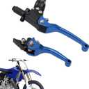 JFG RACING Motorcycle Brake Clutch Lever 7/8'' 22mm Folding Levers Aluminum Alloy Universal for CRF50 KLX SSR TTR 110 125 150 200 250cc Dirt Pit Bike ATV Mini Bike Blue