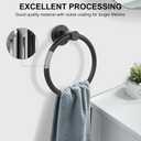 SetSail Towel Holder for Bathroom Wall Matte Black Towel Ring Stainless Steel Hand Towel Holder Heavy Duty Towel Hanger for Bathroom, 3 Packs