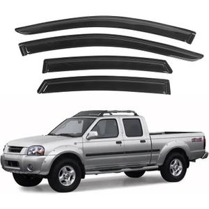 IG Window Visors Fit for 2000-2004 Nissan Frontier Crew Cab, Out-Channel Rain Guards Vent Wind Deflectors 4PC, Truck Accessories for 00-04 Frontier Crew Cab (Full-Size Cabs)