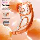 Meifigno Designed for iPhone 17 Pro Max Case 6.9", [Glitter Card & Wrist Strap] [Compatible with MagSafe] [2X HD Screen Protectors] Surround Raised Lens Protection for 17 ProMax Case, Cosmic Orange