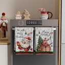 XCHI Santa Christmas Trees Deer Christmas Tree Kitchen Towels Winter Dish Towels 18x26 Inch Xmas Home Kitchen Decorations Hand Towels Set of 2 Drying Dishcloth