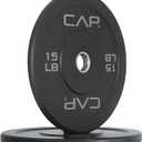 CAP Barbell Rubber Olympic Bumper Plate | Multiple Options/Colors (15lbs - Pair)