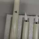 Homemory 3 Pcs Waxy Flameless Taper Candles with Remote, Flickering Battery Operated Classic Tall Candles for Home, Wedding, Party, Ivory, 9.6 inches