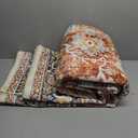 Washable Area Rug for Living Room, Soft Low Pile Floor Room Rug with Non-Slip Backing and Vintage Print for Bedroom, Colorful Machine Washable Carpet for Home Decor (Beige, 8'x10')