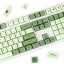 YIMAGUJRX PBT Keycaps 124 Keys Matcha Japanese Style Keycaps DYE-Sub XDA Profile Keycaps,Custom Keycaps Set for Mechanical Keyboard