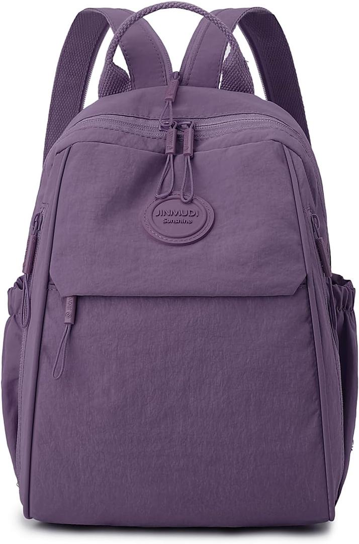 Mini Backpack for Women Nylon Small Backpack Purse Crossbody Sling Bag Convertible Backpack Casual Shopping Daypack (Purple)