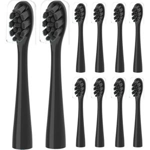 8 Pcs Replacement Toothbrush Heads for Moon Electric Toothbrush Adults with Dust Cover, Black