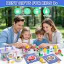 Juboury Wooden Play Food Sets for Kid Kitchen with Stainless Steel Cookware, Standard Pack of 26