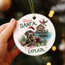 8 x Dog Hunting Christmas Ornament 2025 - Dog Hunting Gifts for Dad, Grandpa, Friends, Christmas Ornaments for Hunters, Gifts for Men Who Like to Hunt, Hunter Christmas Ornament for Christmas Tree