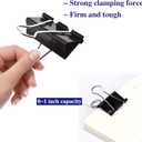 Large Binder Clips 2 Inch (72 Pack), Extra Large Binder Clips Big Paper Clamps Giant Clips for Office and Home Supplies, Black