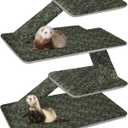 Bienbee Ferret Cage Liner Set, Waterproof Ferrets Cage Accessories for Small Animals Rats Chinchillas Hedgehogs Ferrets(Deep Green, Double Unit Combo)