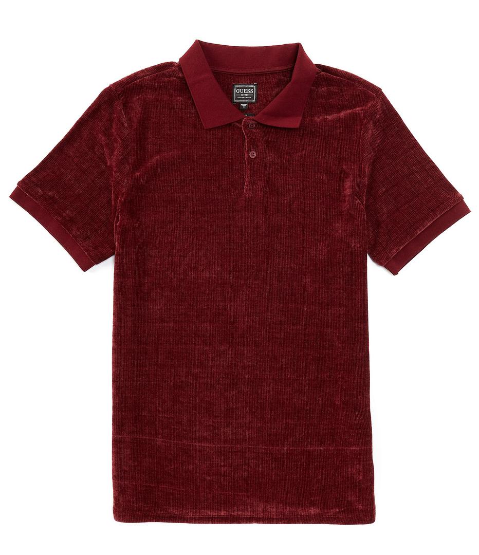 Guess Men's Casual Polo Shirts Long Sleeve Textured Knit Tee Shirt Wrok Tshirts, Size XL