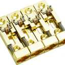Guyker Individual Roller Bass Bridge for 4 String Electric Bass Replacement Part GB111 (4 Piece, Gold)