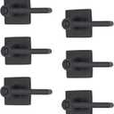 BRINKS 6-Pack Matte Black Contemporary Bedroom Privacy Straight Door Handle Privacy 6 Pack Matte Black Bed and Bath Straight Door Lever