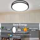 16inch LED Flush Mount Ceiling Light Fixture Dimmable Matte Black, Easy Install LED Ceiling Lamp Fixture Without Flicker, Super Bright 48W 4800LM 5CCT Warm to White Light 3000K to 6000K 2-Pack