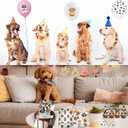2 x 195Pcs Dog Birthday Party Decorations Set - 20 Plates, 20 Napkins, 18 Balloons, 107 Tattoos, 24 Cake Toppers, 1 L Topper, 1 Banners, 1 Tablecloth, 1 Scarf, 1 Hat with Numbers for Dog Party Supplies