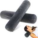 2PCS Neck Roll Pillow Cover, Gray Neck Roll Pillow Cover with Zipper, Round Neck-Pillow Case for Sleeping Support, Bed, Legs, Back and Yoga, Plush Washable Covers (4 Inch Diameter x 17 Inch Long)
