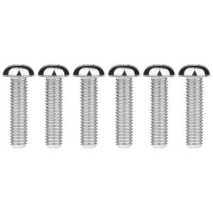 Titanium M6 12 16 20 25 30 Button Head Bolt Screws Pack of 6 (M6x25mm, Silver)