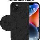 Case for iPhone 14 Plus Cute Flowers for Women Girls Floral Pattern Soft Slim Shockproof TPU Protective Cover,Anti-Scratch Lightweight Durable Design,Black