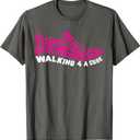 Breast Cancer Pink Ribbon Walk For Cure Cool Awareness Gifts T-Shirt ( Grey, Medium )
