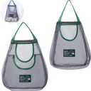 2 Pack Hanging Mesh Storage Bags (Single + Dual Pocket) Reusable Hanging Mesh Storage Produce Bags for Kitchen Storage Fruits, Onion, Garlic & Vegetables, Breathable Shopping Handbag