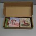 Roowest 6 Pack Vintage Christmas Decor Sign Traditional Victorian Santa Reindeer Wood Block Plaque Classic Retro Christmas Decoration Wall Decor for Winter Holiday Table Home Shelf Office Desk Mantel