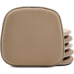 Shinnwa Kitchen Seat Cushions Set of 6, Non Slip Dining Chair Cushions, U-Shaped Indoor Chair Pads, 6 Pack, 15 x 16 Inches, Brown