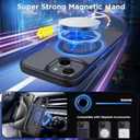 CACOE Magnetic Case for iPhone 15 6.1 inch with 360 Rotatable Ring Stand, Compatible with MagSafe Car Phone Mount, Cases Cover Phone Holder for Desk Meeting/Videos Matte Black