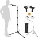 Mic Stand, Boom Microphone Stands Tripod Gooseneck Microphone Stand Height Adjustable from 24" to 67" with 2 Mic Clips for Singing Stage Performance Party Mic Mount