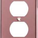 ENERLITES Duplex Receptacle Metal Wall Plate, Stainless Steel Outlet Cover, Corrosion Resistant, Standard Size 1-Gang 4.50" x 2.76", Stainless Steel 201, 7721-PRG, Polished Rose Gold