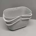 UUJOLY Portable Shower Caddy Basket Tote, Plastic Storage Basket with Handles Organizer Bins for Kitchen Bathroom College Dorm, Grey 2 Pack