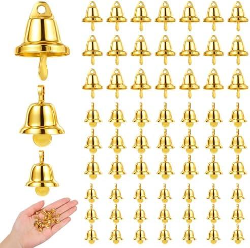 120 PCS Small Bells for Crafts, 3 Sizes Mini Bells for Crafts Small Gold Bell Decorativebell Christmas Tree Pendants, Mini Gold Libertybell for Craft Making and Favor Decorating Wind Chimes