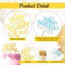 150 Pcs Happy Birthday Cake Toppers Acrylic Cake Topper Glitter Birthday Cake Decorations Double Sided for Adults Various Cake Decoration Party Supplies(Gold,Brief)