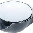 Pistachio Bowl, Snack Serving Dish, Double Dish Nut Bowl with Nut Seeds Shell Storage, Pistachios, Peanuts, Cherries, Popcorn, Edamame, Fruits, Snacks, and Candy Serving Bowl, Black & White