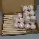 Libima 36 Pcs Mini Baseball Bats Mini Foam Sports Balls 8" Unfinished Wood Ball Bats 2" Foam Baseballs Small Party Favors for Sports DIY Craft (Wood Color,White)