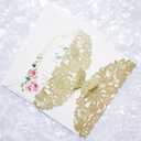 5''x7.3'' 20PCS Champagne Wedding Invitation Cards with Butterfly and Envelopes Glitter Laser Cut Lace Flora Invitations for Wedding Engagement Quinceaera Party (Champagne Glitter)