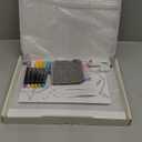 16-Inch Rechargeable Doodle Glow LED Note Board, 7-Color Light Modes, Neon Art Dry Erase Light Up Drawing Pad with Built-in Stand, Sketching Gift Toy for Kids/Girls/Teens, 5 Markers & Tracing Book (White)