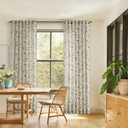 Charcoal Floral Linen Curtains 63 Inch Length 2 Panels Set Patterned Semi Sheer Living Room Bedroom Back Tab Rod Pocket Farmhouse Boho French Country Blackish Green Flower Plant Kitchen Window Drapes