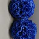 Silk Rose Flower Heads, Set of Two for Hat Clothes Album Decoration, Wedding Decoration (Dark Blue)