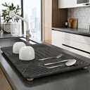 Large Marble Diatomaceous Earth Stone Dish Drying Mat - 24" x 16"