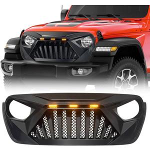 EOMD Front Grill Goliath Grille compatible with 2018-2025 Jeep Wrangler JL & 2020-2025 Gladiator JT, w/Amber LED Lights, ABS (Matte Black) EOMD Front Grill Goliath Grille compatible with 2018-2025 Jeep Wrangler JL & 2020-2025 Gladiator JT, w/Amber LED Lights, ABS (Matte Black)