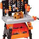 JAKKS Pacific Black+Decker Kids Workbench - Power Tools Workshop - Build Your Own Toy Tool Box 75 Realistic Toy Tools and Accessories, 38 X 16.25 X 21 Inches