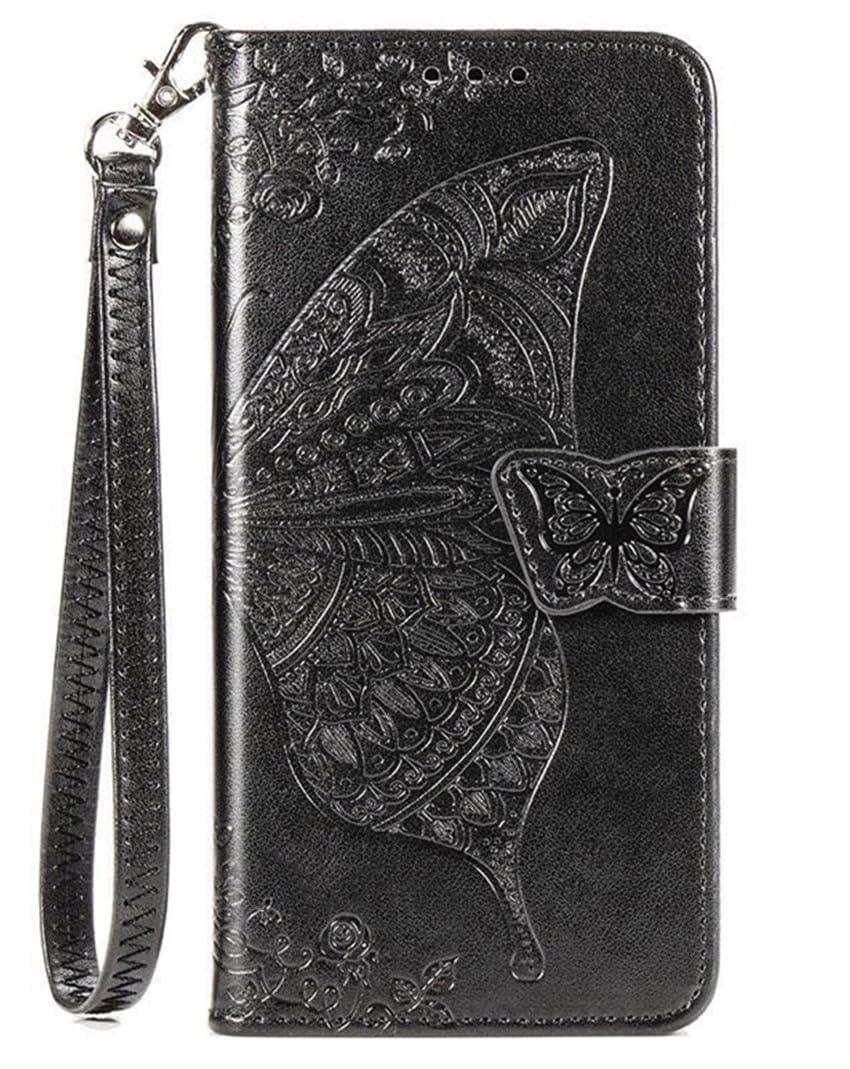 Lozeguyc for Samsung Galaxy S25 Plus Case Wallet PU Leather Credit Card Holder Full Body Cute Butterfly Design with Wrist Strap Soft TPU Bumper Full Body Protective Phone Case for Girls Women Purple