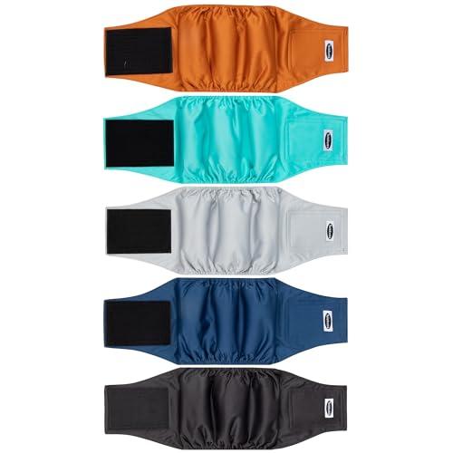 Tuiskusa Male Dog Diapers, High Absorbing Dog Belly Bands for Male Dogs, Washable Reusable Dog Male Wraps(5 Pack) Large